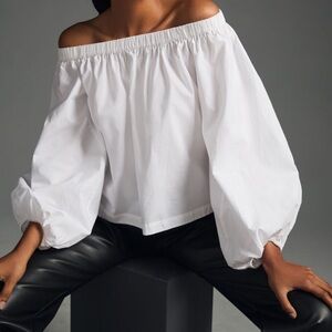 Maeve White Off-Shoulder Top